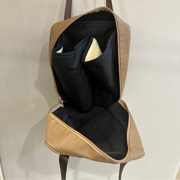 Jon Hart | Khaki Insulated Tote w/ Sherpa Bottle Sleeves champagne tote wine bag - Picture 9 of 12